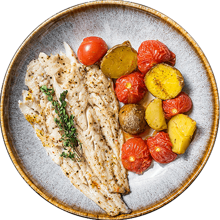 roasted pollock fish fillet in plate with garnish 2022 01 12 00 47 32 utc isolated.png